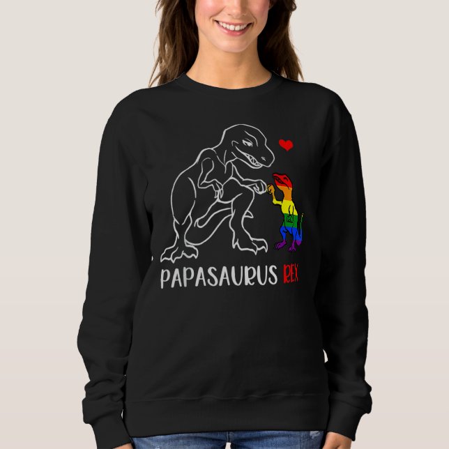 Papasaurus Rex T Rex Dinosaur Proud Pappa Lgbt Pri Shirt (Framsida)