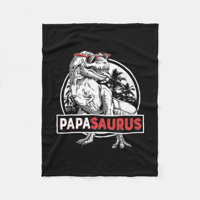 Papasaurus T Rex Dinosaur Funny Pappa Saurus Fleecefilt (Framsidan)
