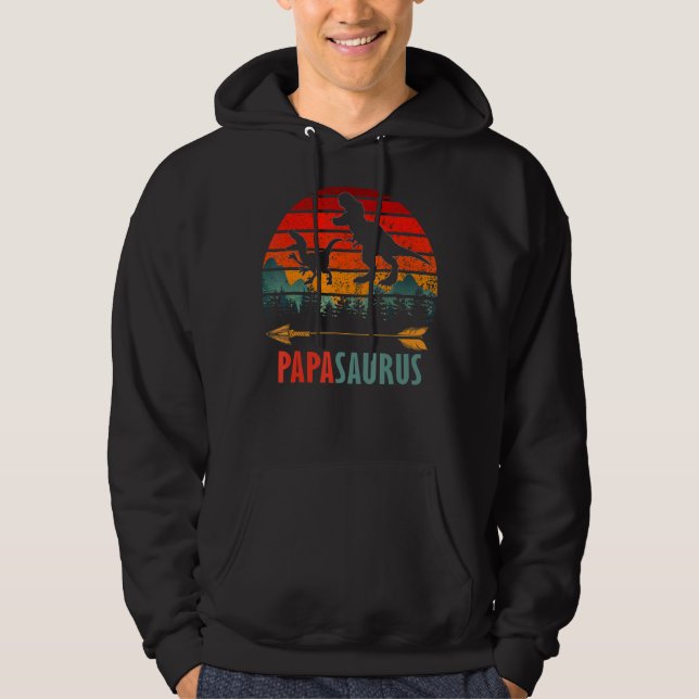 Papasaurus T Rex Dinosaur pappa Saurus Family Matc Hoodie (Framsida)