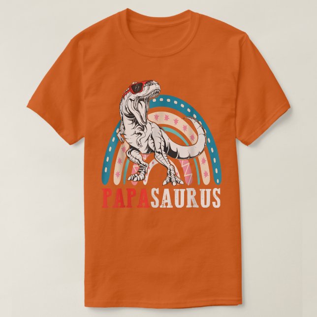 Papasaurus T Rex Dinosaur Pappa Saurus Rainbow Fat Shirt (Design framsida)
