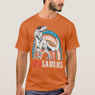 Papasaurus T Rex Dinosaur Pappa Saurus Rainbow Fat Shirt