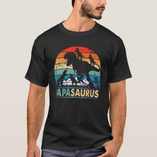 Papasaurus T Rex Pappa Dinosaur 4 Kids Fars dag Shirt