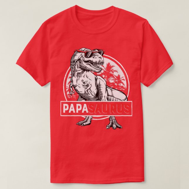 Papasaurus T rex Pappa Saurus Dinosaur Manar Pappa Shirt (Design framsida)