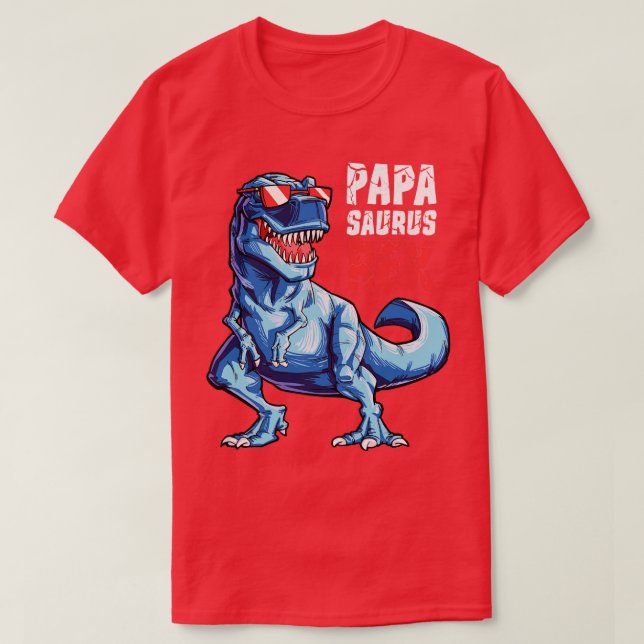Papasaurus T rex Pappa Saurus Dinosaur Manar Pappa T Shirt (Design framsida)