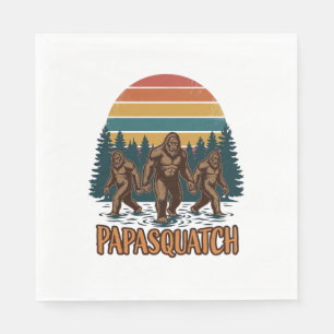 Papasquatch Bigfoot Vintage Sunset Vector Design_1 Pappersservett