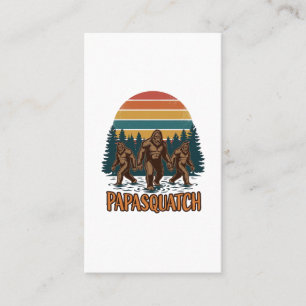 Papasquatch Bigfoot Vintage Sunset Vector Design_1 Visitkort