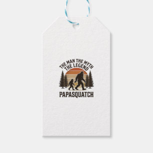 Papasquatch Vintage Bigfoot Pappa T-Shirt Design_1 Presentetikett