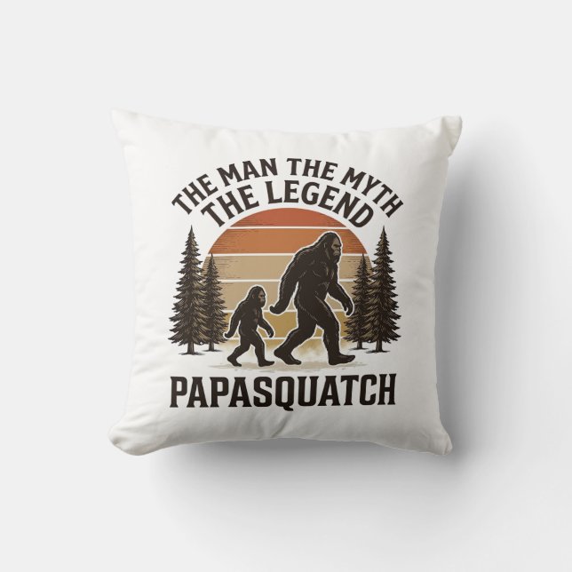 Papasquatch Vintage Bigfoot Pappa Tröja Design_1 Kudde (Framsida)