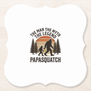 Papasquatch Vintage Bigfoot Pappa Tröja Design_1 Underlägg Papper