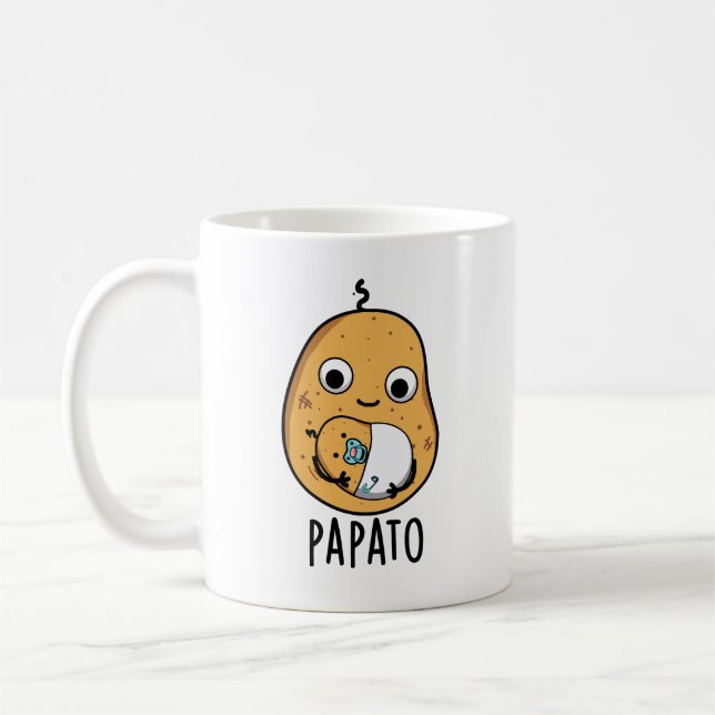 Papato Funny Potato Pun Kaffemugg (Vänster)