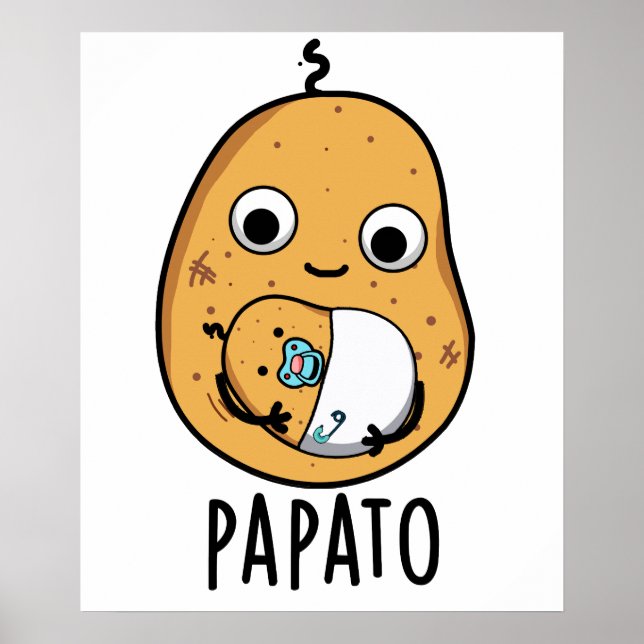 Papato Funny Potato Pun Poster (Framsidan)