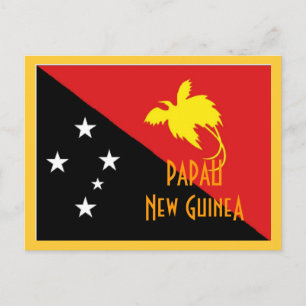 Papau Nya Guinea flagga Vykort