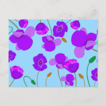 Papaver Poppy Lilac på blek-blå bakgrund
