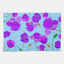 Papaver Poppy Lilac på blek-blå bakgrund