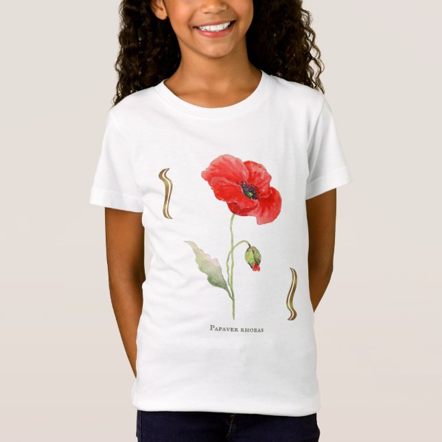 Papaver rhoeas  t shirt (Framsida)