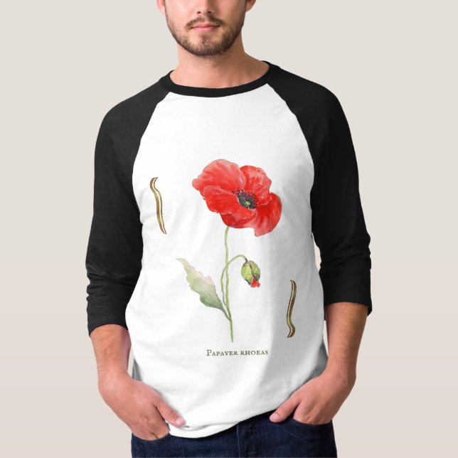 Papaver rhoeas tshirt t shirt (Framsida)