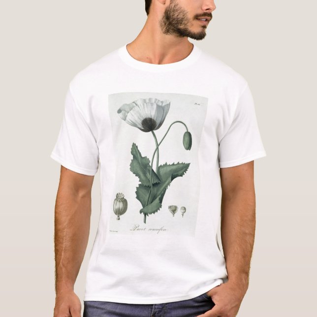 Papaver - somniferum från "Phytographie Medicale" Tee Shirt (Framsida)