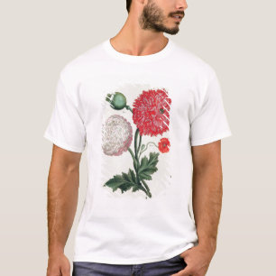 Papaver - somniferum och Papaverrheas som inristas Tee Shirt