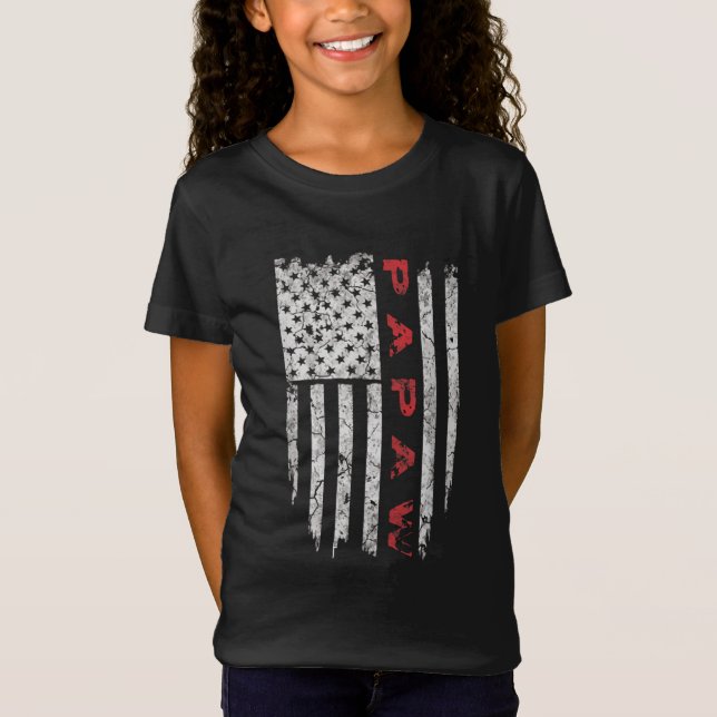 Papaw American Flagga Grandpa Gifts Manar T Shirt (Framsida)