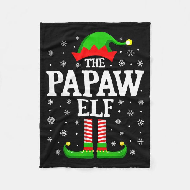 Papaw Elf Funny Christmas Family Matching  Fleecefilt (Framsidan)