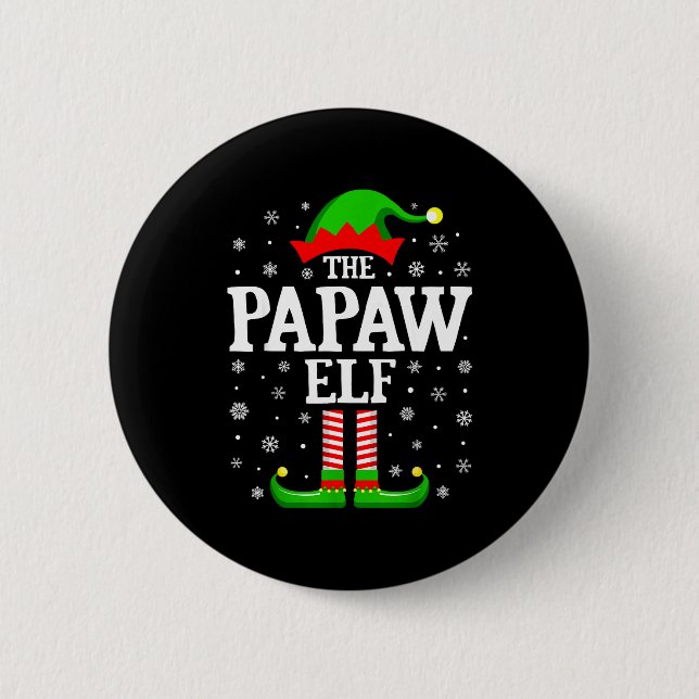 Papaw Elf Funny Christmas Family Matching  Knapp (Framsida)