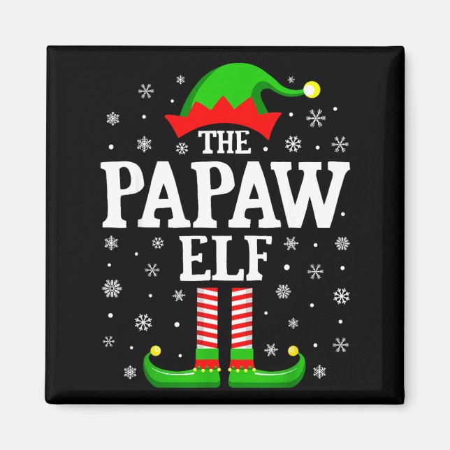 Papaw Elf Funny Christmas Family Matching  Magnet (Framsidan)