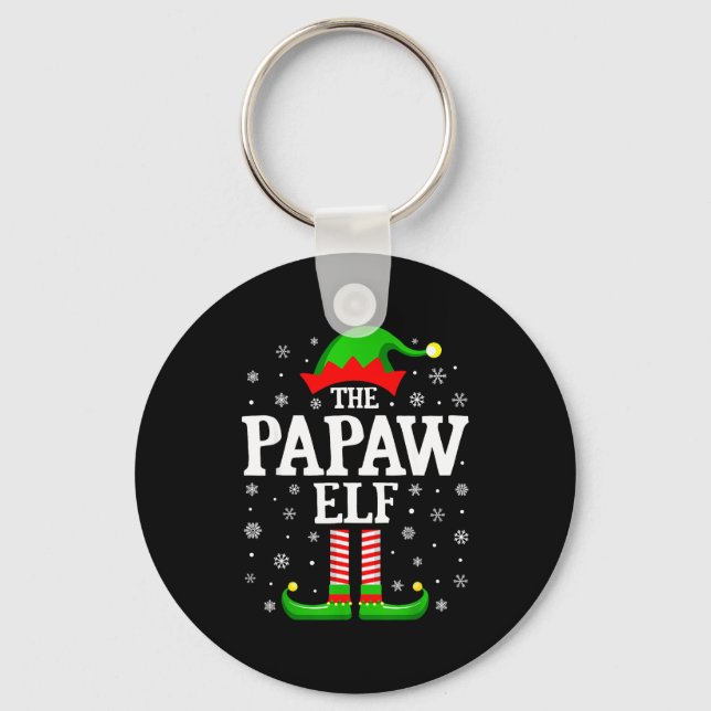 Papaw Elf Funny Christmas Family Matching  Nyckelring (Framsida)