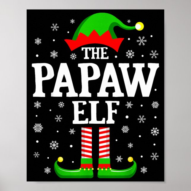 Papaw Elf Funny Christmas Family Matching  Poster (Framsidan)