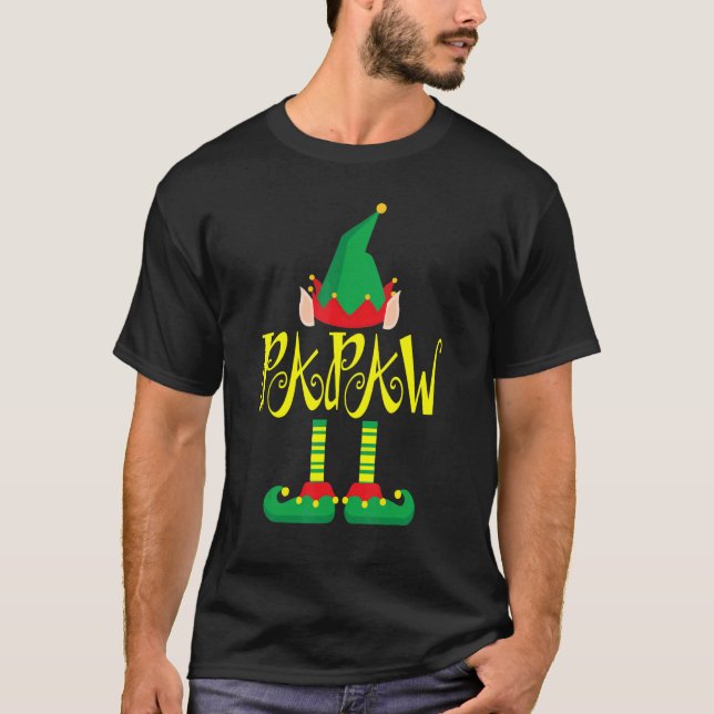 Papaw ELF Matching Familjens fantny jul Pajama H T Shirt (Framsida)