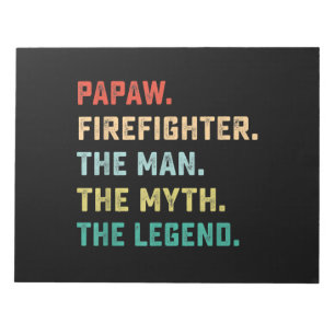 Papaw Firefighter Man Myth Legend Pappa Gifts Anteckningsblock