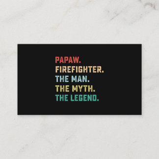 Papaw Firefighter Man Myth Legend Pappa Gifts Rabattkort