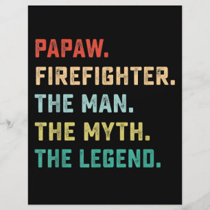 Papaw Firefighter Man Myth Legend Pappa Gifts Reklamblad
