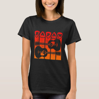 Papaw Gitarr Plektrum Guitar Player Grandpa Retro T Shirt