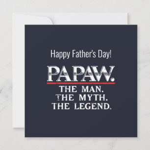 Papaw Mannen Myth Legend Fars dag Kort