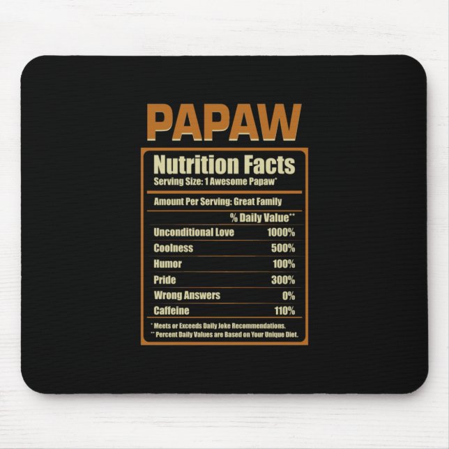 Papaw Nutrition Facts Ovillkorlig Kärlek Musmatta (Framsidan)