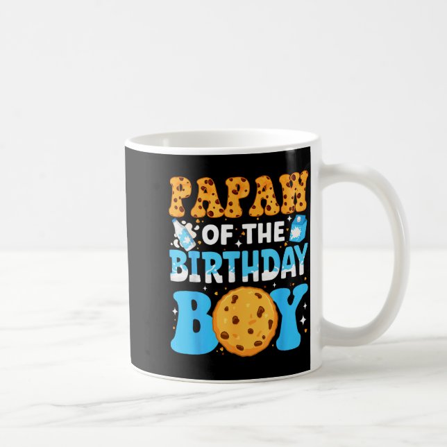 Papaw Of The Birthday Boy Milk And Cookies 1st Bir Kaffemugg (Höger)