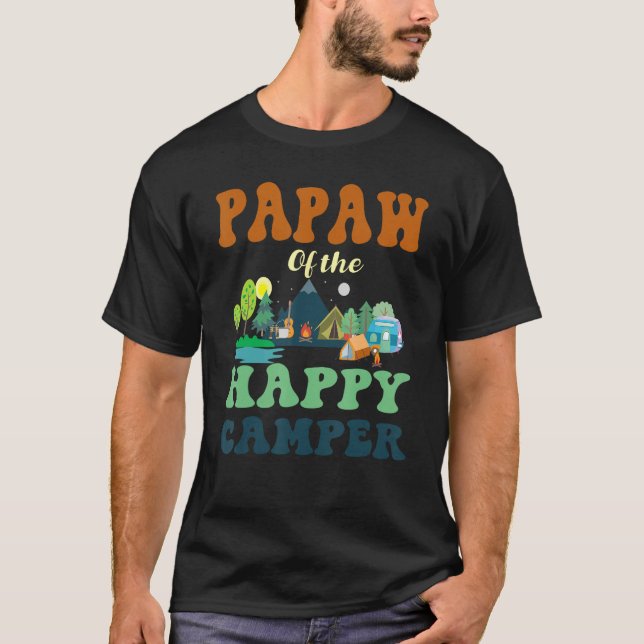 Papaw Of The Happy Camper Men 1st Bday Camping Tri T Shirt (Framsida)