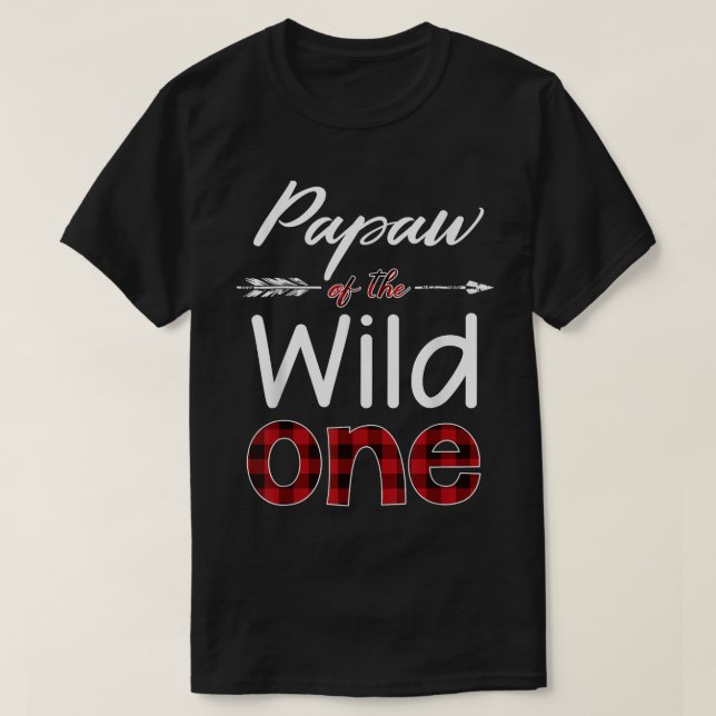 Papaw of the Wild One Buffalo Plaid Lumberjack  T Shirt (Design framsida)