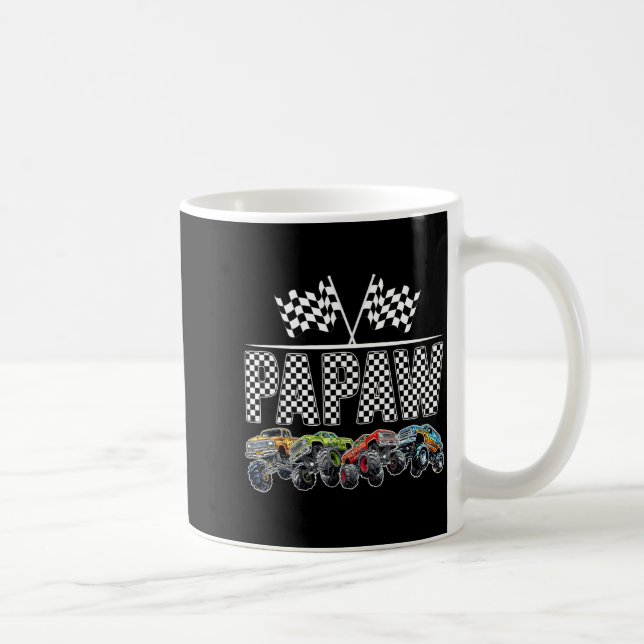 Papaw Retro Monster Truck Family Birthday Matching Kaffemugg (Höger)