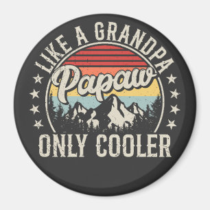 Papaw som en "Grandpa Only Cooler Retro Circle" Magnet