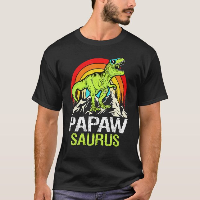 Papawsaurus Dinosaur Grandpa Papaw Saurus Far T Shirt (Framsida)