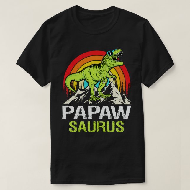 Papawsaurus Dinosaur Grandpa Saurus Fars dag T Shirt (Design framsida)
