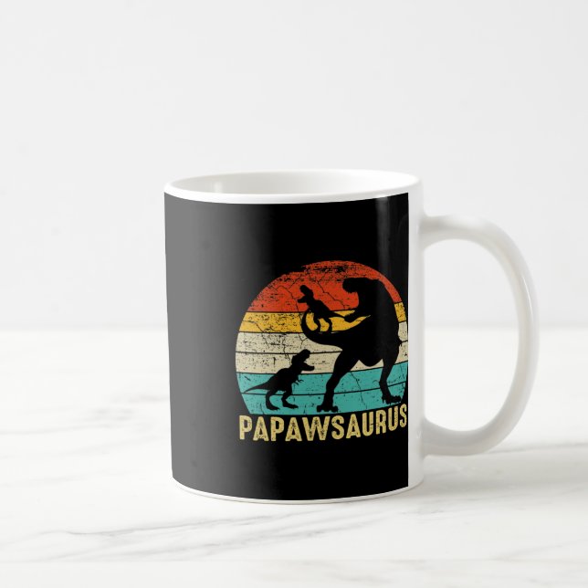 Papawsaurus Rex Papaw Dinosaur 2 Barn Fars Dag  Kaffemugg (Höger)