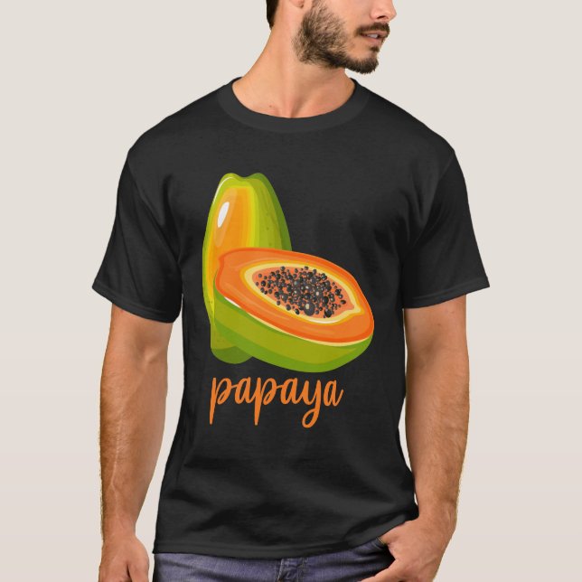 Papaya Älskare Vegan Summer Frukt T Shirt (Framsida)