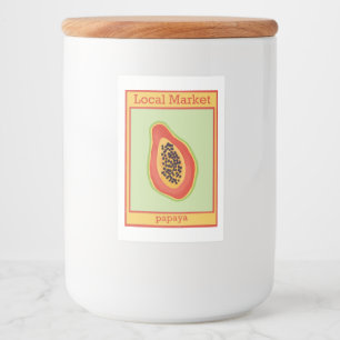 Papaya-dekal Mat Etikett