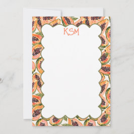 Papaya Fruit Watercolor Anpassningsbar Stationery Inbjudningar