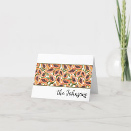 Papaya Fruit Watercolor Anpassningsbar Tack Kort