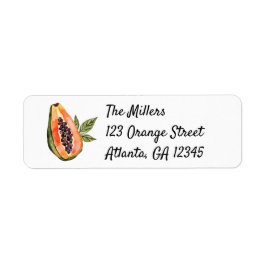 Papaya Fruit Watercolor Returadress Etikett