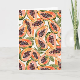 Papaya Fruit Watercolor Tack Kort