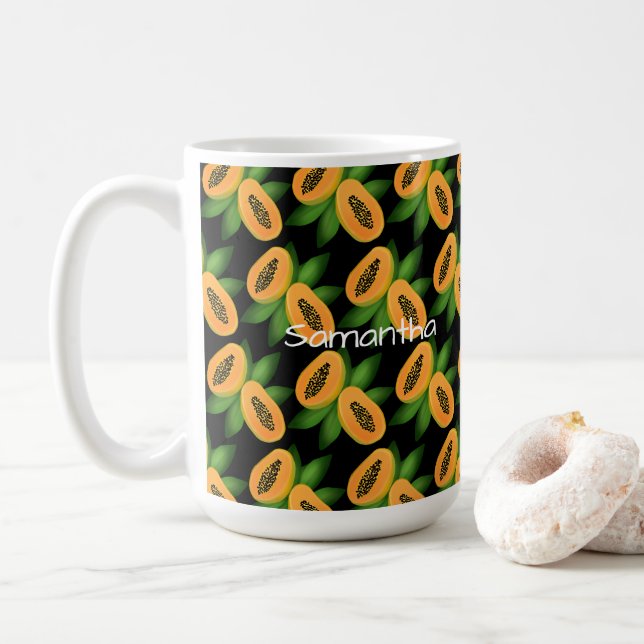 Papaya Fruit Wrapping Papper Kaffemugg (Med munk)